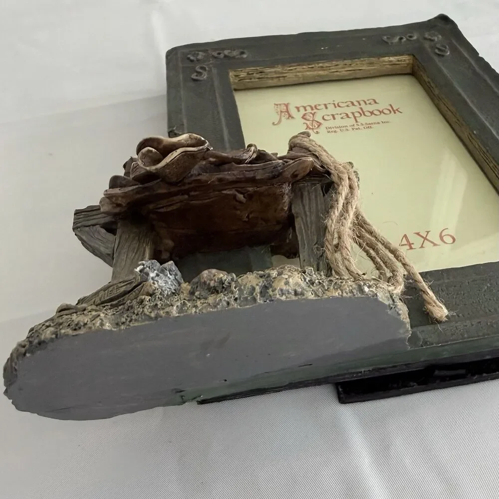 Saddle 3D Picture Frame Cowboy Western Easel 4 X 6” SS Sarna Horse Ranch Vtg 90s